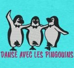 danse avec les pingouins Motif de broderie machine de 3 pingouins qui dansent sur la banquise cadre 13 x 18 / 20 x 30 Formats des fichiers PES,CSD,EXP,HUS,SHV,VIP,XXX,DST,PCS,JEF,VP3,SEW,EMB… Téléchargement immédiat