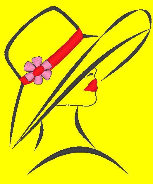 femme élégante avec un chapeau motif de broderie machine d’une femme très élégante avec un grand chapeau et une belle fleur cadre 10 x 10 /13 x 18 / 20 x 20 Formats des fichiers PES,CSD,EXP,HUS,SHV,VIP,XXX,DST,PCS,JEF,VP3,SEW,EMB… Téléchargement immédiat