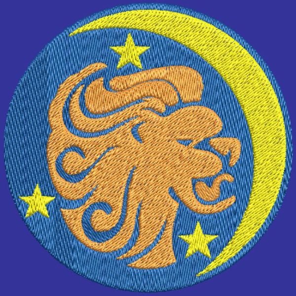 lion signe du zodiaque motif de broderie machine