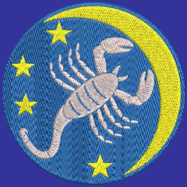 scorpion signe du zodiaque motif de broderie machine