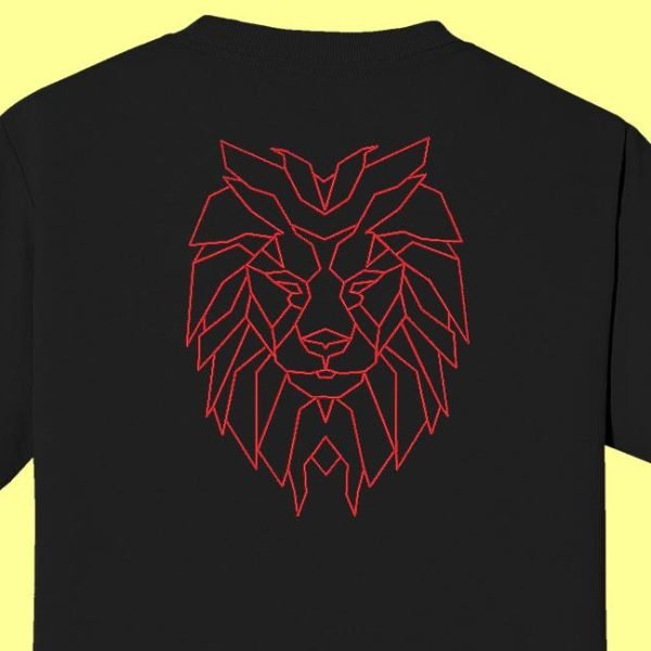 tête de lion géométrique redwork motif de broderie machine
