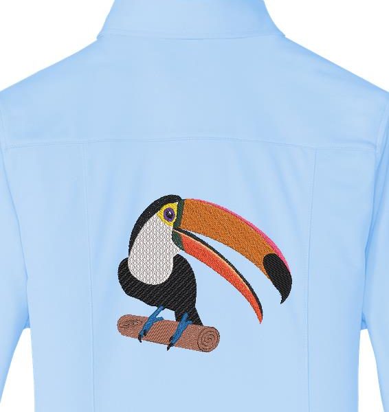 toucan sur une branche motif de broderie machine d’ un très beau toucan posé sur une branche avec son son grand bec orange et son plastron blanc . Cet oiseau est en voie de disparition protégeons la nature et les espèces rares… cadre 10 x 10 / 20 x 20 Formats des fichiers PES,CSD,EXP,HUS,SHV,VIP,XXX,DST,PCS,JEF,VP3,SEW,EMB…