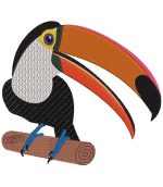 toucan sur une branche motif de broderie machine d’ un très beau toucan posé sur une branche avec son son grand bec orange et son plastron blanc . Cet oiseau est en voie de disparition protégeons la nature et les espèces rares… cadre 10 x 10 / 20 x 20 Formats des fichiers PES,CSD,EXP,HUS,SHV,VIP,XXX,DST,PCS,JEF,VP3,SEW,EMB…