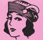 femme vintage avec un chapeau motif de broderie machine gratuit