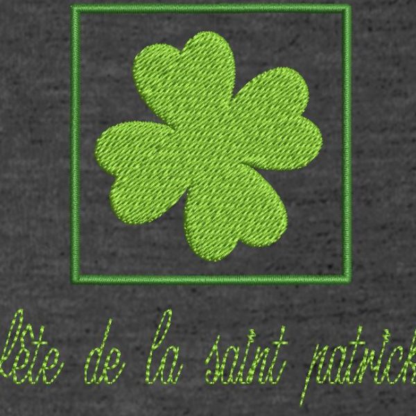 fête de la saint patrick motif de broderie gratuit. Motif de broderie machine fête de la saint patrick ou st patrick’s day. cadre 10 x 10 . Formats des fichiers PES,CSD,EXP,HUS,SHV,VIP,XXX,DST,PCS,JEF,VP3,EMB… Téléchargement immédiat après votre paiement.