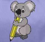 koala avec un crayon. Motif de broderie machine d’un koala avec un crayon jaune motif idéal sur une trousse ou un sac d’écolier. cadre 10 x 10 /13 x 18 / 16 x 26 / 20 x 30 . Formats des fichiers PES,CSD,EXP,HUS,SHV,VIP,XXX,DST,PCS,JEF,VP3,EMB… Téléchargement immédiat après votre paiement.