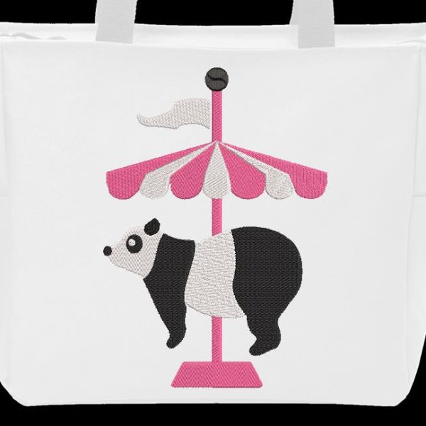 panda circus. Motif de broderie machine panda circus qui représente un joli panda sur un carrousel. cadre 10 x 10 /13x 18/30 x 20 . Formats des fichiers PES,CSD,EXP,HUS,SHV,VIP,XXX,DST,PCS,JEF,VP3,EMB… Téléchargement immédiat après votre paiement.