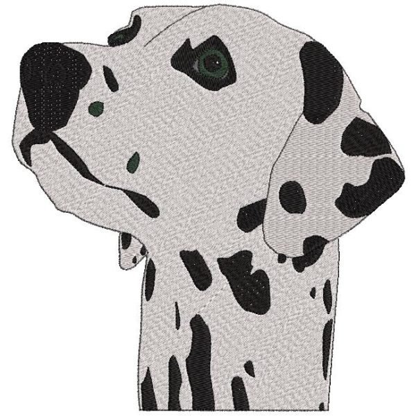 tête de dalmatien. Motif de broderie machine d’une jolie tête de dalmatien . cadre 10 x 10 /13 x 18 /20 x 20. Formats des fichiers PES,CSD,EXP,HUS,SHV,VIP,XXX,DST,PCS,JEF,VP3,EMB… Téléchargement immédiat après votre paiement.