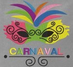 masque avec le texte coloré carnaval