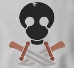 crâne pirate avec des couteaux