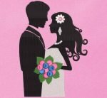 les mariés amoureux buste