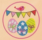 oiseau et œufs de pâques appliqué