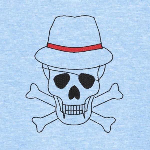 crâne avec un chapeau 2