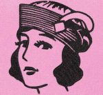 fille vintage avec un chapeau motif de broderie machine gratuit