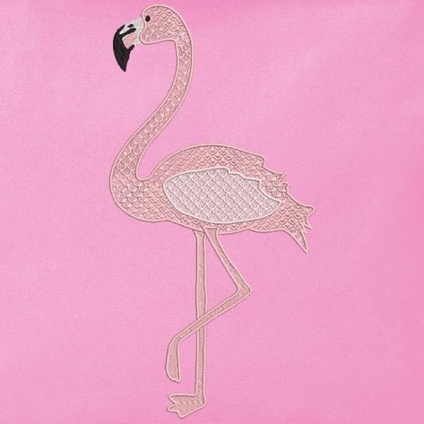 flamant rose de profil