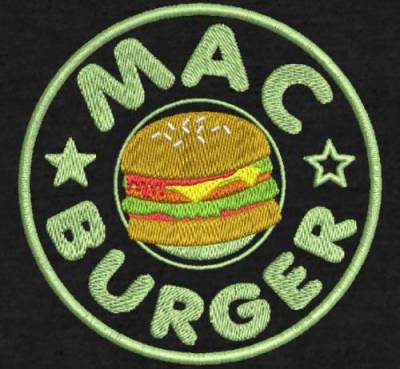 numérisation client motif de broderie machine mac burger