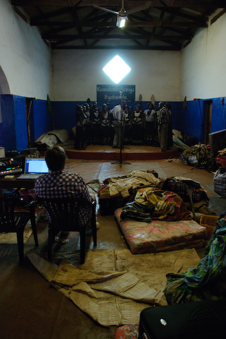 Choir recording in Mpongwe Baptist Church August 2008