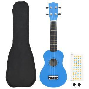 Sopran-Ukulele Sett Med Veske For Barn Babyblå 23"