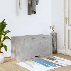 Veggmontert Skoskap Betonggrå 70X35X38 Cm Konstruert Tre