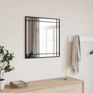 Veggspeil Svart 50X50 Cm Rektangel Jern