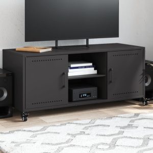 Tv-Benk Svart 100,5X39X43,5 Cm Stål