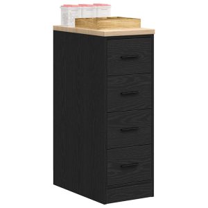 Garasje Oppbevaringsskap Sort 30X51X85 Cm Heltre Furu
