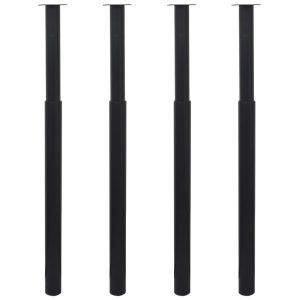 Teleskopiske Bordben 4 Stk Svart 710 Mm-1100 Mm