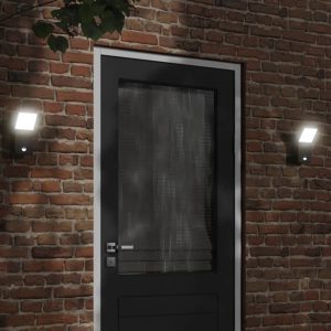 Veggmonterte Led-Utelamper Sensor 2 Stk Svart Støpt Aluminium