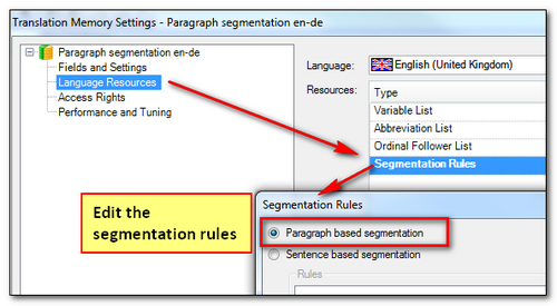 Edit the segmentation rules and choose paragraph segmentation