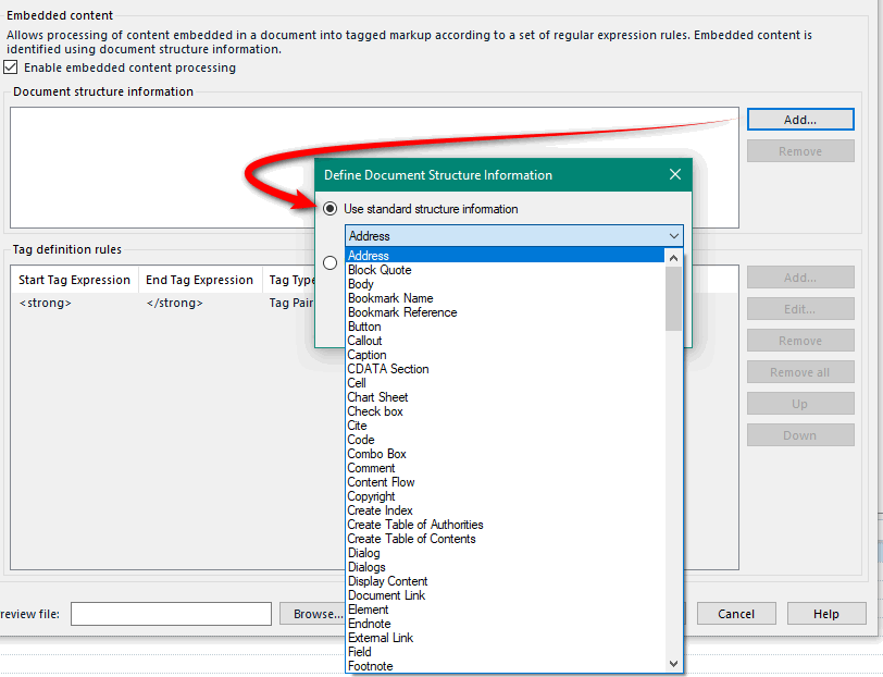 trados studio 2017 not included tables on document