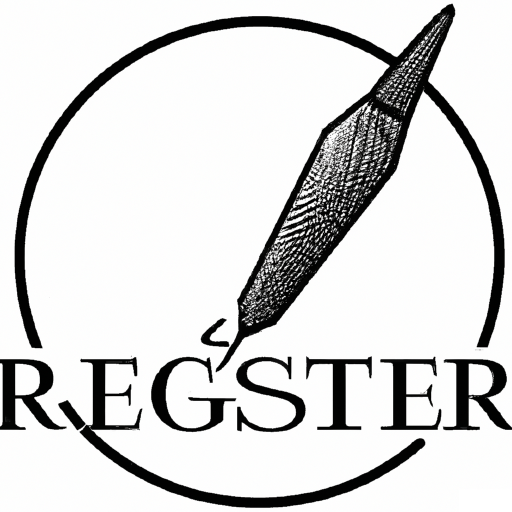 A button created by DALL·E “Create a button icon that says "Register" in the style of a pencil sketch by Leonardo Da Vinci”