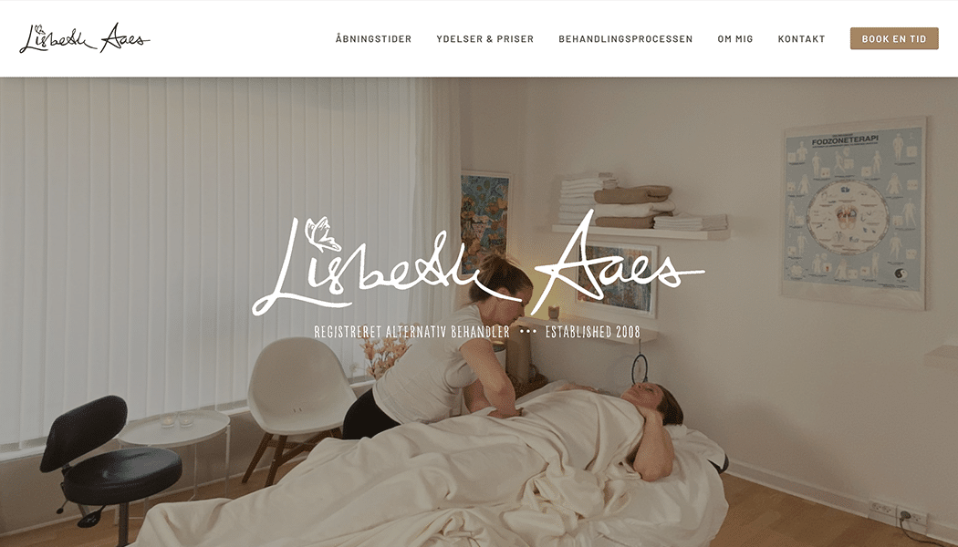 lisbethaaes.dk landing page