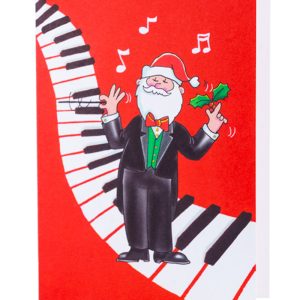 Kerstkaart Kerstman-dirigent