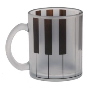 Theeglas (mat, 300 ml) met herhalende pianotoetsen