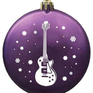 Kerstversiering: LP Gitaar met sneeuwvlokken, satijnen textuur, verschillende kleuren