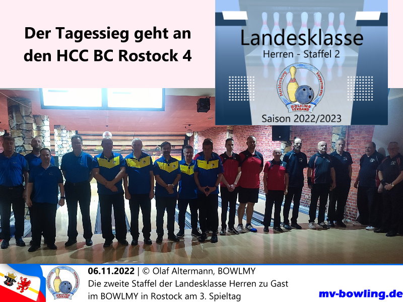 Die zweite Staffel der Landesklasse Herren zu Gast im BOWLMY in Rostock am 3. Spieltag