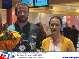 Die Sieger der Rangliste 2021/2022: Stefanie Rose und Alexander Krempin