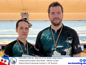 Landesmeisterschaften 2023 Mixed - Gold an Stefanie Rose & Alexander Krempin (1. BC Rostock)