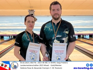 Die Sieger/Landesmeister im Mixed: Stefanie Rose & Alexander Krempin (1. BC Rostock)