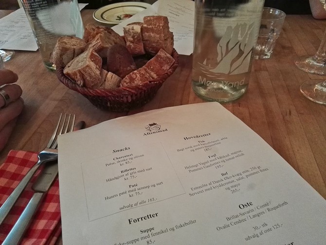 Menu og brød