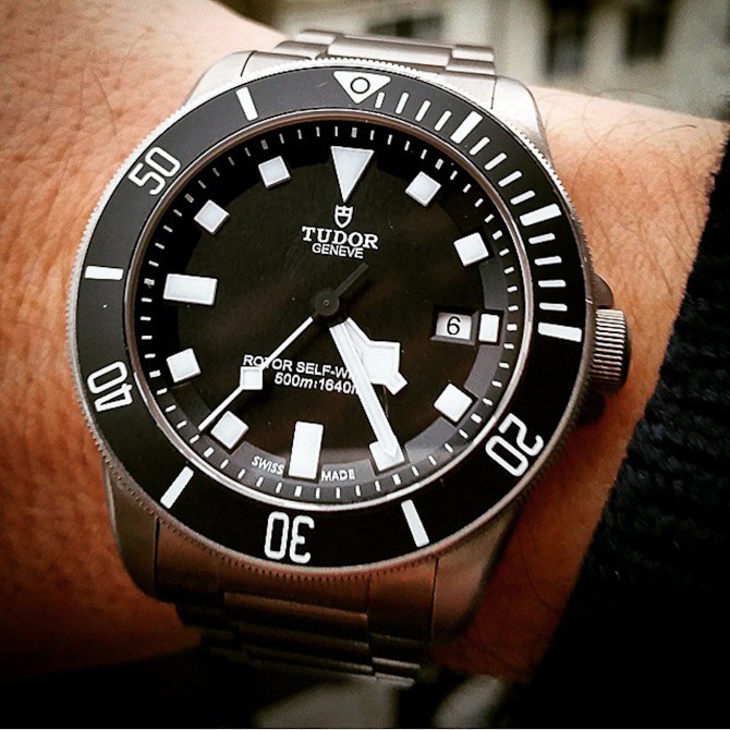 Rene Hyldig med en Tudor Pelagos