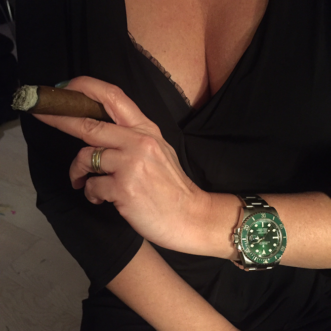 Rene Wacker med "Hulk" ref. 116610LV, cigarer og baljer