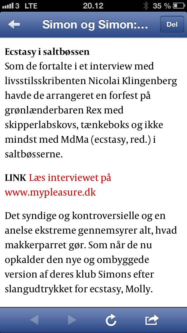 Martin Finnedal fra Politiken skrev om gutterne fra Simons - og kvitterede med venlig henvisning. 