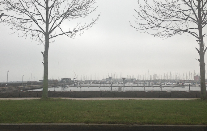 For et år siden tog jeg et foto omtrent samme sted. Dengang var der sne. Over det hele.