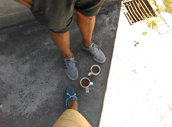 Nils og jeg drak kaffe