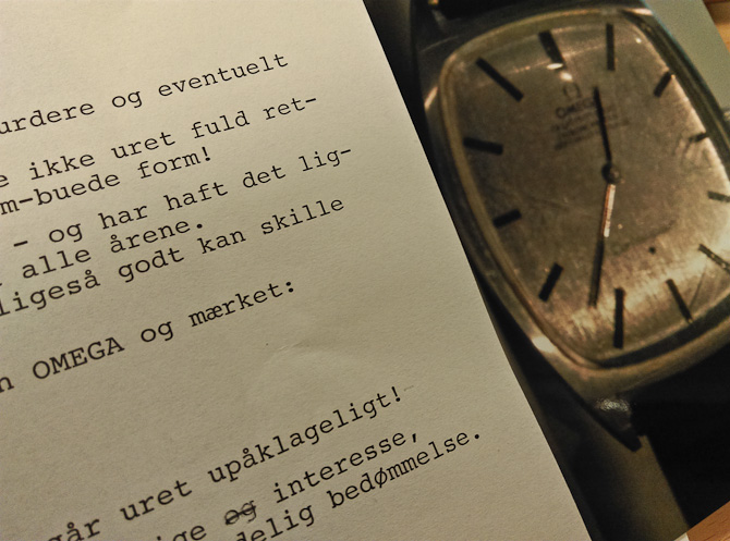 Jeg modtog en skrivelse, som var skabt på en skrivemaskine