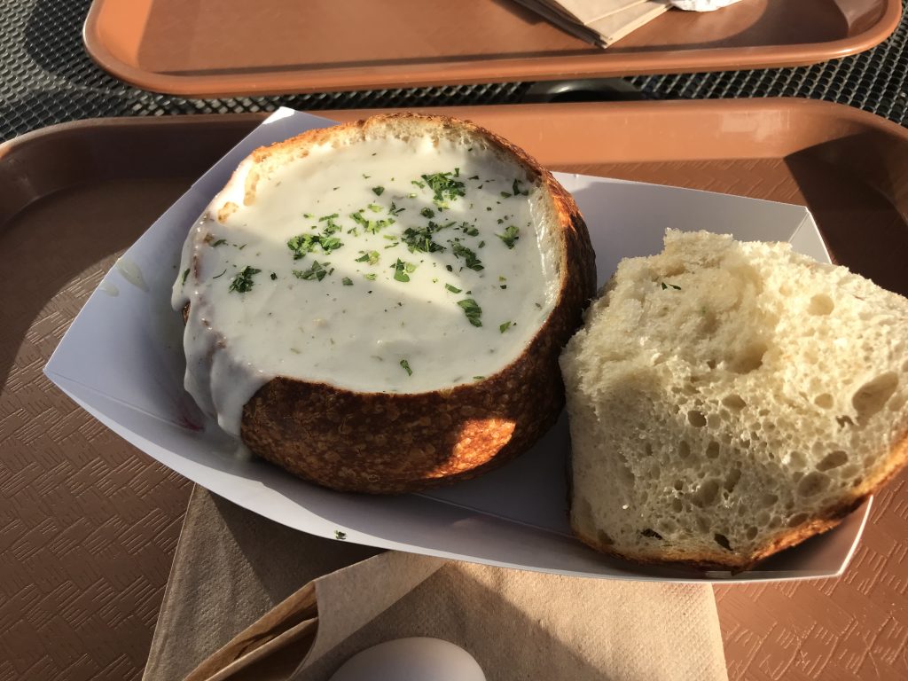 Clam chowder soup, Boudin Bakery