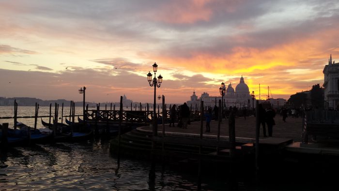 Sunset in Venice lagoon