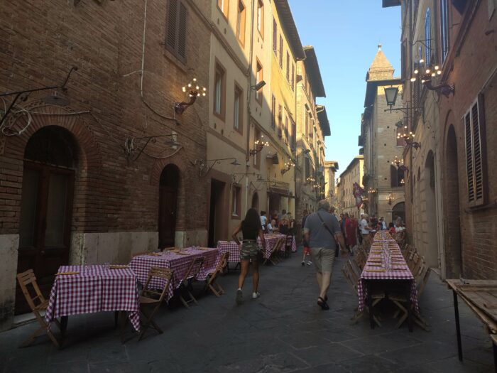 Street prepared for Palio