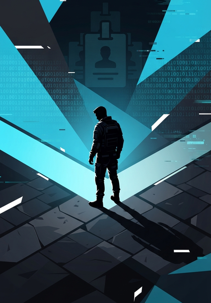 Figura en una encrucijada de caminos iluminados, representando la elección de ruta de certificación entre eJPT, eCPPT y OSCP en el ecosistema de seguridad ofensiva.